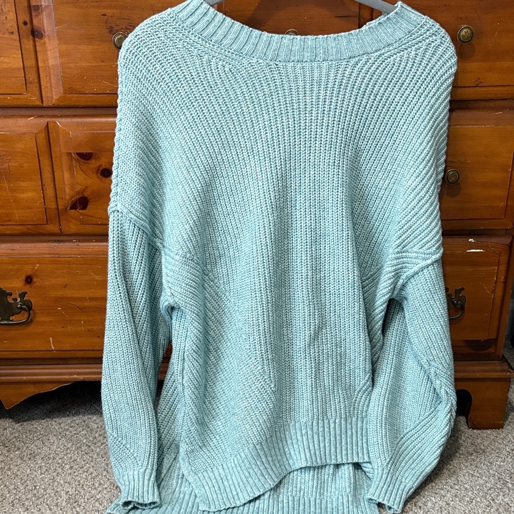 American Eagle Outfitters Light Blue Crew Neck Sweater